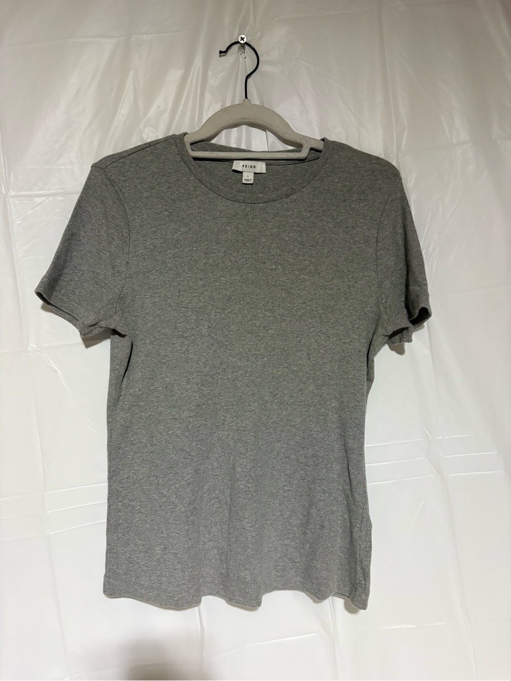 Reiss Women's Short Sleeve Crew Tee in Heather Gray
